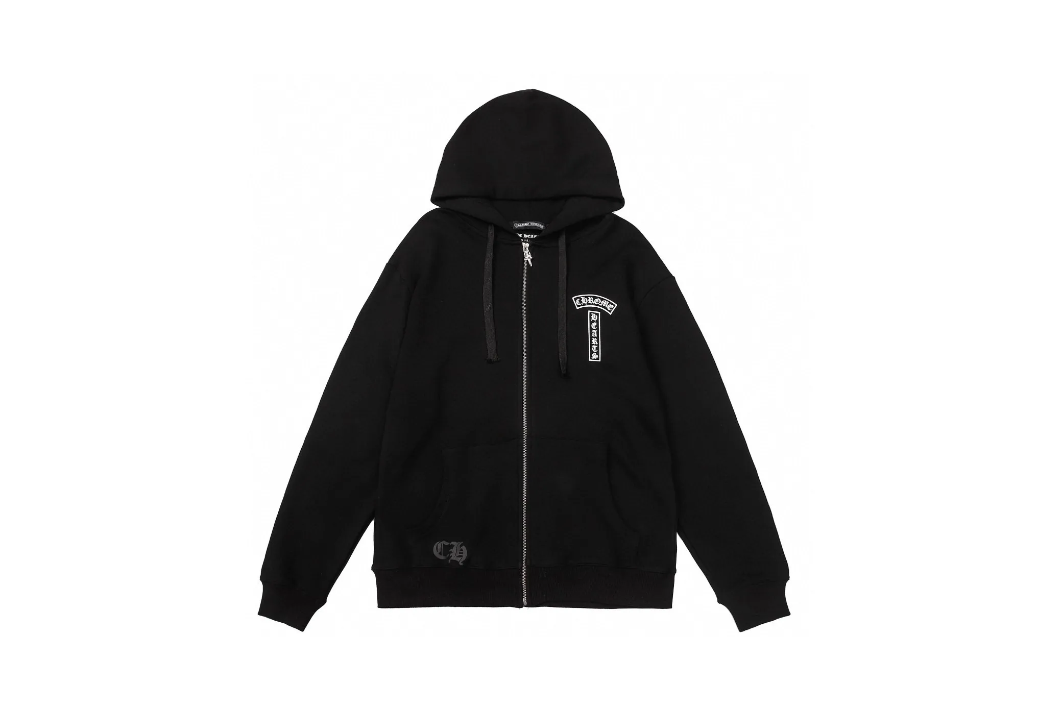 Q26—P230 -Chrome Hearts/Chrome Hearts printed zipper sweatshirt cardigan jacket -420 grams of high-density, high-quality wool, soft, delicate and skin-friendly, soft and silky to the touch, warm and skin-friendly -The hardware zipper accessories are all customized and full of details -Colour: black -Size: S M L XL